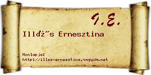 Illés Ernesztina névjegykártya